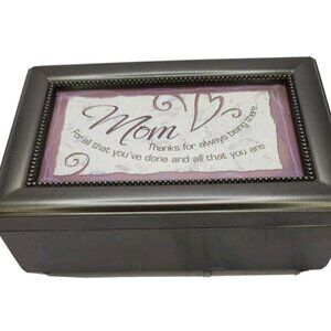 Photo Frame Mother's Day Gift Music Gunmetal Jewelry Box - Plays 'Carousel Waltz